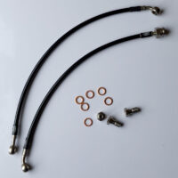 HEL BLACK Braided Brake Hoses (Single Disc) H1 H2