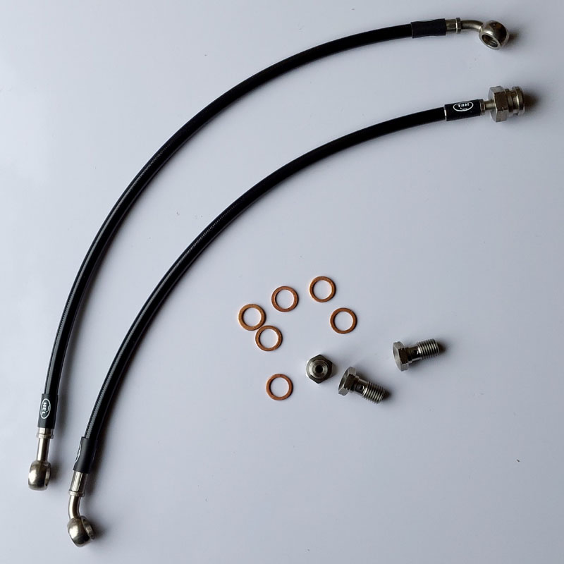 HEL BLACK Braided Brake Hoses (Single Disc) H1 H2