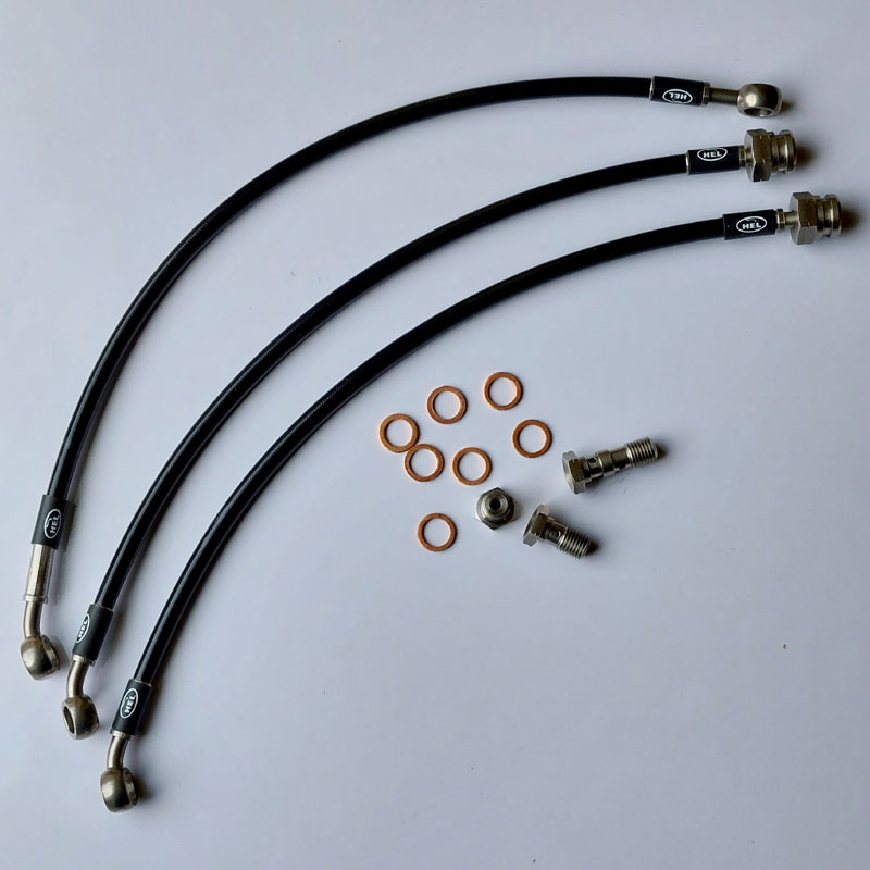 HEL BLACK Braided Brake Hoses (Twin Disc) H1 H2