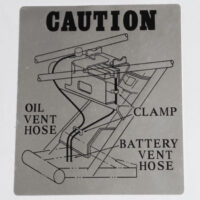 BATTERY VENT HOSE Decal H2B/C