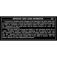 CHAIN INFORMATION Decal S3 S3A KH400