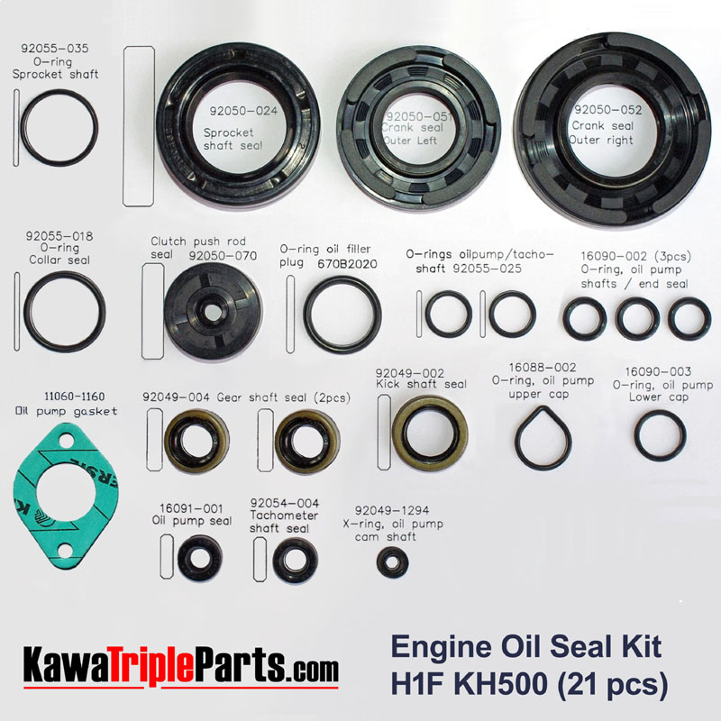 Engine Oil Seal Kit H1F KH500 (21 pcs)